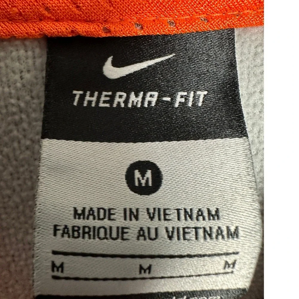 Nike Therma-Fit Hoodie Men Medium Grey Graphic Gradient Logo Pullover Sweatshirt